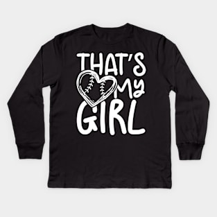 That's My Girl - Softball Kids Long Sleeve T-Shirt